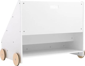 Gyerek könyvespolc kerekekkel, fehér, BERUS