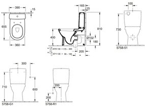 Villeroy & Boch 56581001 - O.NOVO kombinált WC, kerámia/fehér