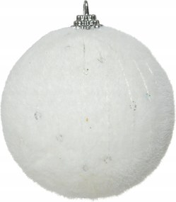 Hungarocell karácsonyfadísz flitterekkel fehér 8cm