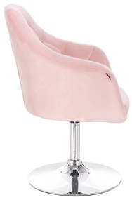 HR831 Púderrózsaszín Modern Velúr Szék Krómozott lábbal
