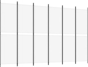 vidaXL 6 paneles fehér szövet térelválasztó 300x200 cm