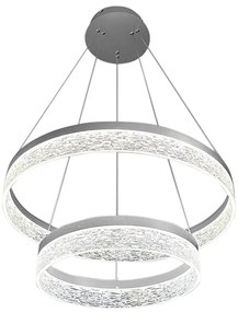 LED GALA függőlámpa kábelen 54W/230V, Ø 60 cm, ezüst