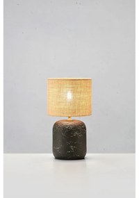 Fekete-natúr színű asztali lámpa juta búrával (magasság 45 cm) Montagna – Markslöjd