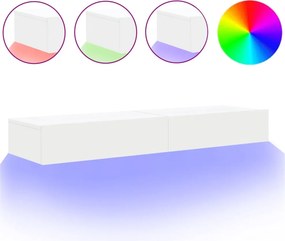 vidaXL 2 db fehér TV-szekrény LED-lámpákkal 60x35x15,5 cm