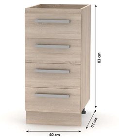 Alsó konyhaszekrény NOPL-055-OS Noliana (sonoma tölgy). 1015426