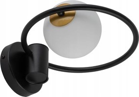 Fali lámpa, fekete, kerek fali lámpa nappaliba hálószoba szobába Aqua 1 XX