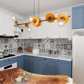 Csillár zsinóron TOKEN 6xE27/15W/230V narancs