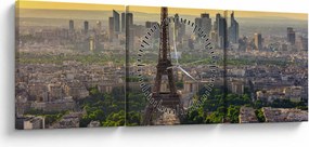 Kép - Párizsi panoráma (órával) (90x30 cm)