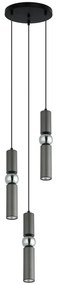 ITALUX PND-14290-3-GR - Csillár zsinóron ISIDORA 3xGU10/25W/230V antracit/króm