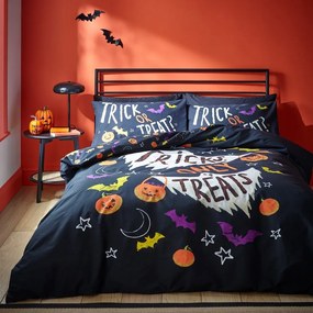 Fekete egyszemélyes ágyneműhuzat 135x200 cm Halloween Trick or Treat – Catherine Lansfield