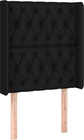 vidaXL fekete szövet fejtámla szárnyakkal 83x16x118/128 cm