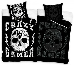 Gamer Crazy sötétben világító ágyneműhuzat 140×200cm, 70x90 cm