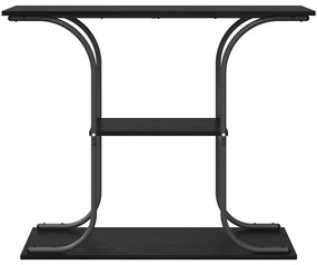 Konzolasztal polcokkal Musta tammi 101 x 35 x 80.5 cm Faanyag