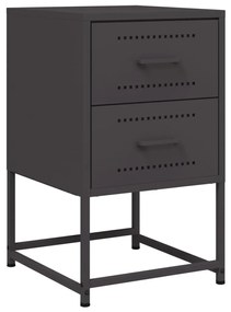 Fekete acél éjjeliszekrény 36 x 39 x 60,5 cm