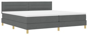 Boxspring ágy matraccal sötétszürke 200x200 cm szövet