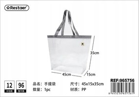 Átlátszó bevásárlótáska 45x35x15 cm praktikus és stílusos