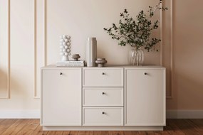 Lorini komód 150 cm - kasmír / fekete fogantyúk