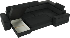 Ülőgarnitúra, sötétszürke, balos kivitel, SEGORIA ROH U