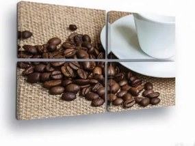 Vászonkép 120x80 Kávé szemes csésze aroma otthonosság textúra barna