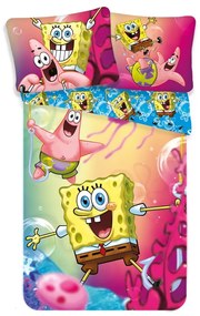 Egyszemélyes pamut gyerek ágyneműhuzat 140x200 cm Sponge Bob – Jerry Fabrics