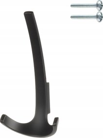 Akasztó 3 karos csavarozható fürdőszobai törölközőtartó Matt Fekete