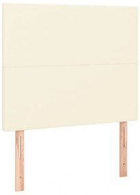 krémszínű műbőr ágykeret fejtámlával 90 x 200 cm