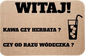 Lenvászon Lábtörlő Az Ajtó Alá, Kávé Vagy Tea ? Vagy Vodka Azonnal ?