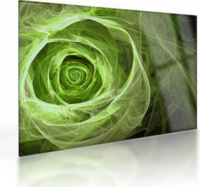Üveg kép - Absztrakt rózsa zöld (70x50 cm)