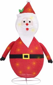 vidaXL dekoratív luxus szövet karácsonyi LED-es Mikulás figura 60 cm