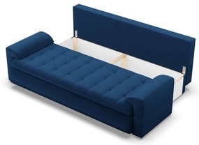 Tokio kanapéágy, bársony, kék