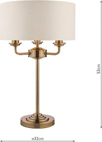 Laura Ashley Sorrento 3655967-Q Asztali lámpa 3x40W/E14 IP20
