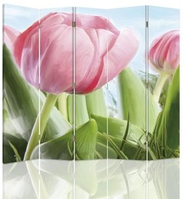 Gario Paraván Egy buja rózsaszín tulipán Méret: 180 x 170 cm, Kivitelezés: Klasszikus paraván