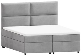 Világosszürke ágyneműtartós boxspring ágy 140x200 cm Rico – Ropez