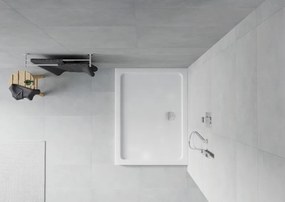 Mexen Flat téglalap alakú slim zuhanytálca 110 x 80 cm, fehér, króm szifon - 40108011