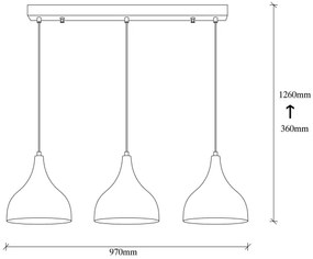 Csillár zsinóron SAGLAM 3xE27/40W/230V