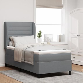 Boxspring Ágy Matrac Közepes Szürke színben, 80x200 cm, Szövet