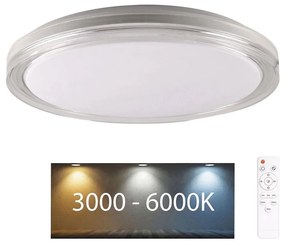 Polux LED Dimmelhető fürdőszobai mennyezeti lámpa CASSANDRA LED/72W/230V IP44 + távirányító SA2144