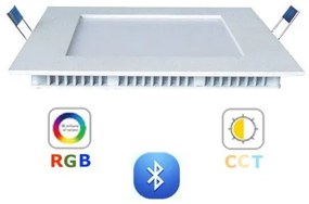 RGB-CCT LED panel , 18W , süllyesztett , négyzet , dimmelhető , színes , állítható fehér színárnyalat , LEDISSIMO