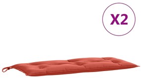 2 db melange piros szövet kerti padpárna 100 x 50 x 7 cm