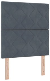 Boxspring Ágy Kárpittal és LED Világítással Sötétszürke 80x200 cm
