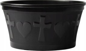 Sírtál Krizantém Nád Temető Szív Nagy Fekete 25 CM