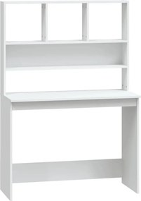 vidaXL fehér szerelt fa íróasztal polcokkal 102 x 45 x 148 cm