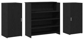 vidaXL recepciós pult fekete tölgyszínű 200x50x103,5 cm szerelt fa
