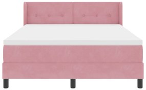 Boxspring Ágy Matraccal Rózsaszín 140x190 cm Bársonyos