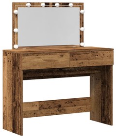 LED-es sminktükör régi fa 100x40x120 cm