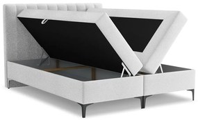Ezüstszínű ágyneműtartós boxspring ágy 160x200 cm Puhala – Makamii