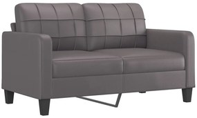 2 személyes szürke műbőr kanapé 140 cm
