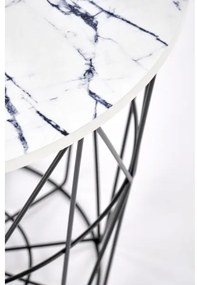 Kávésasztal HARISSA 41x42 cm fekete/fehér márvány dekoráció