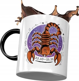 Bögre Fekete Skorpió Zodiákus jelek Horoszkóp Nyomtatott fényképpel