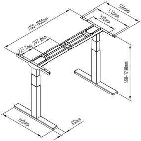 Elektromosan állítható magasságú asztal Liftor Expert, fekete